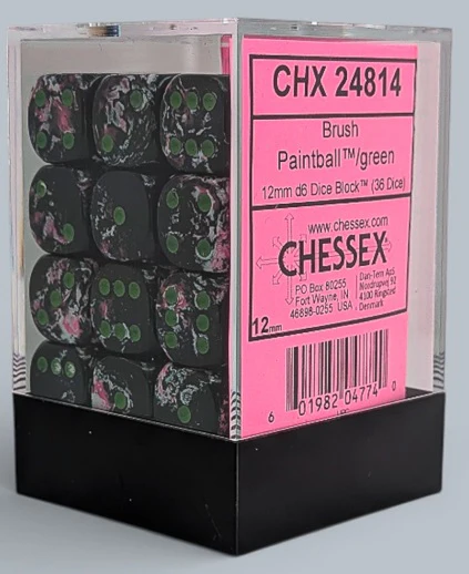 36 Brush Paintball/Green 12mm D6 Set - CHX24814