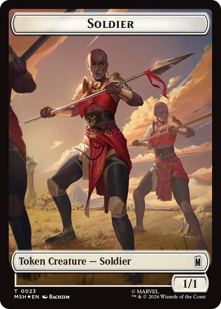 Goat // Soldier Double-Sided Token (Surge Foil) [Marvel Super Heroes Commander Tokens] - Image 2