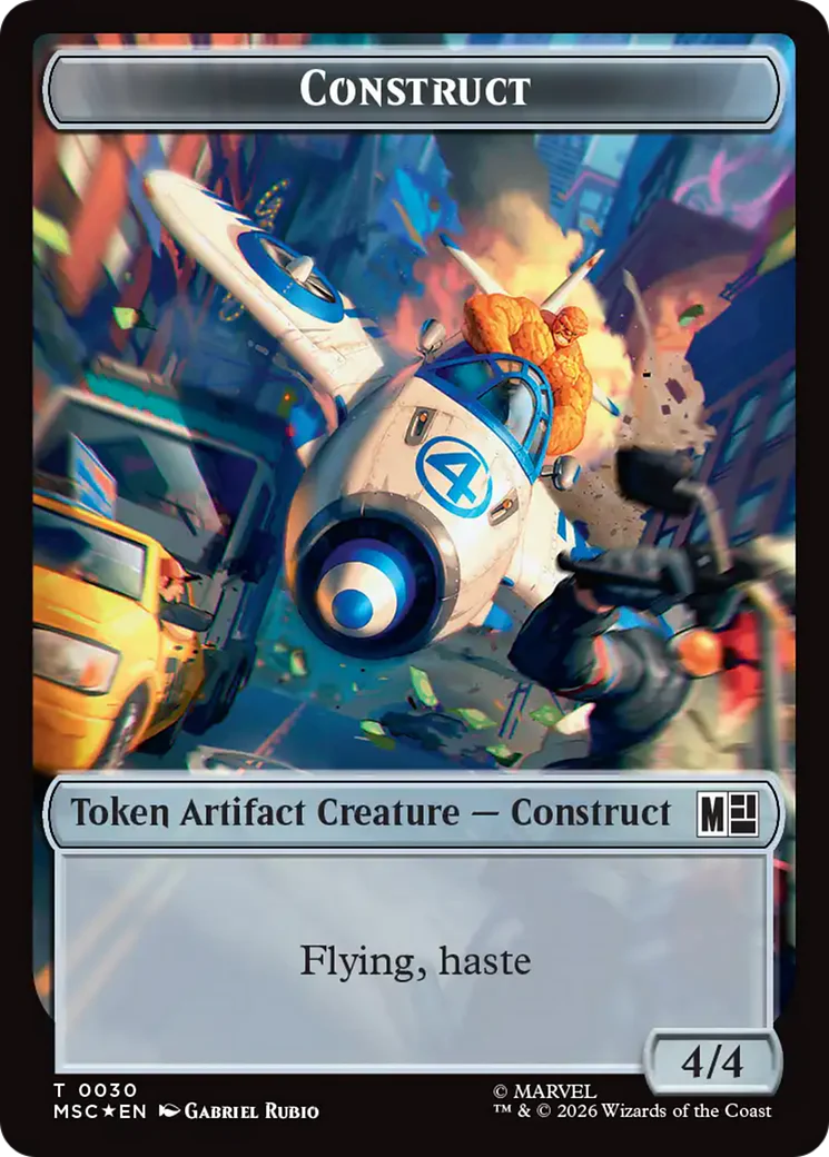 Treasure (027) // Construct (030) Double-Sided Token (Surge Foil) [Marvel Super Heroes Commander Tokens] - Image 2