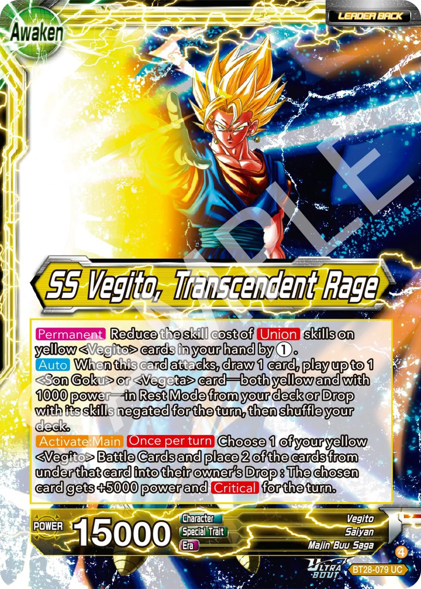 Vegito // SS Vegito, Transcendent Rage (BT28-079) [Prismatic Clash] - Image 2